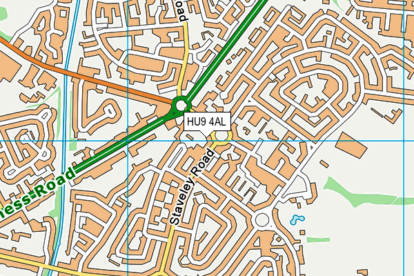 HU9 4AL map - OS VectorMap District (Ordnance Survey)