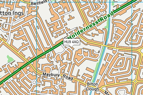 HU9 4AQ map - OS VectorMap District (Ordnance Survey)