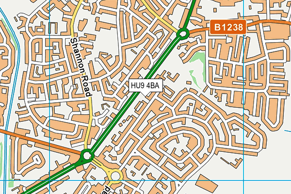 HU9 4BA map - OS VectorMap District (Ordnance Survey)