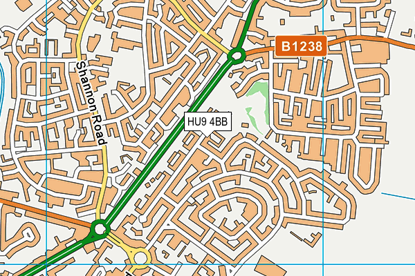 HU9 4BB map - OS VectorMap District (Ordnance Survey)