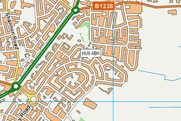 HU9 4BH map - OS VectorMap District (Ordnance Survey)