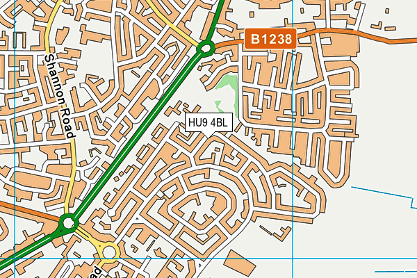 HU9 4BL map - OS VectorMap District (Ordnance Survey)