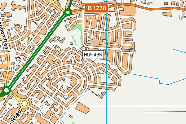 HU9 4BN map - OS VectorMap District (Ordnance Survey)