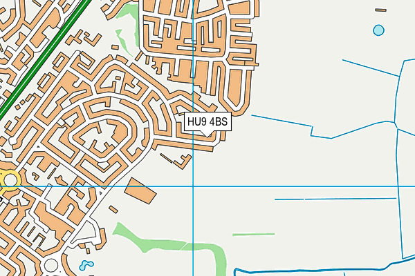 HU9 4BS map - OS VectorMap District (Ordnance Survey)