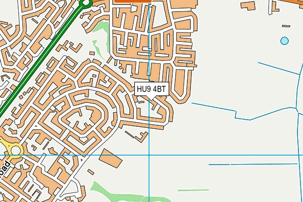 HU9 4BT map - OS VectorMap District (Ordnance Survey)