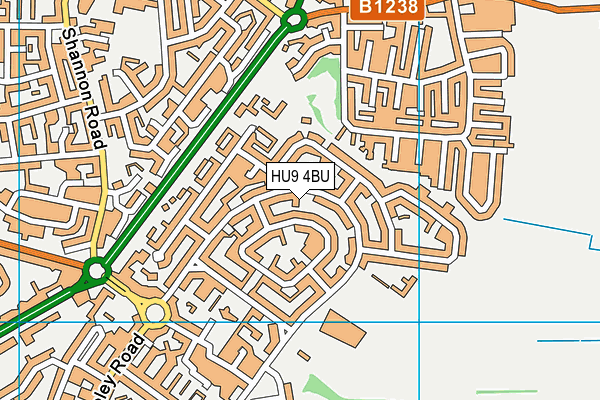 HU9 4BU map - OS VectorMap District (Ordnance Survey)