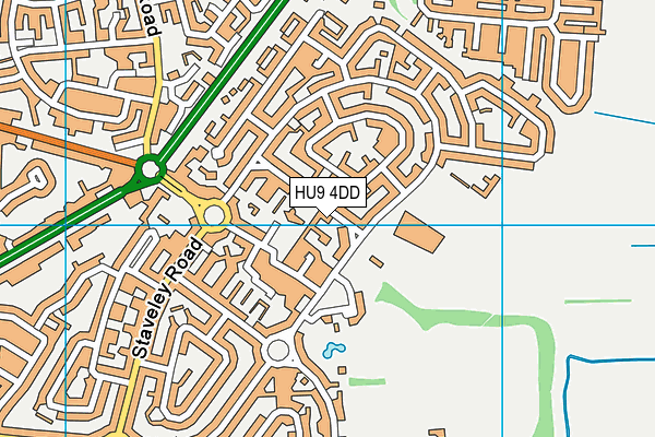 HU9 4DD map - OS VectorMap District (Ordnance Survey)