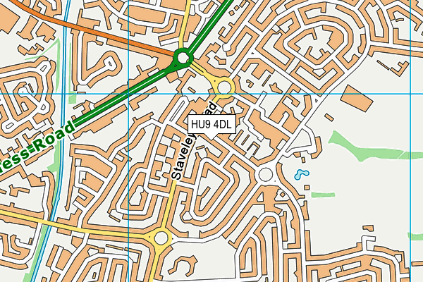 HU9 4DL map - OS VectorMap District (Ordnance Survey)