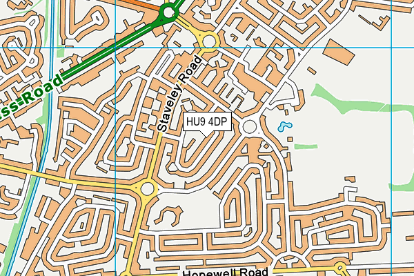 HU9 4DP map - OS VectorMap District (Ordnance Survey)