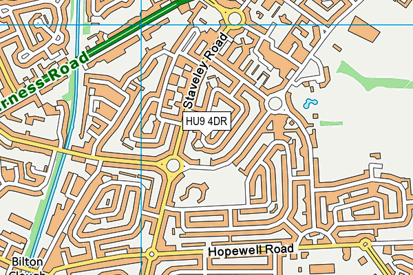 HU9 4DR map - OS VectorMap District (Ordnance Survey)