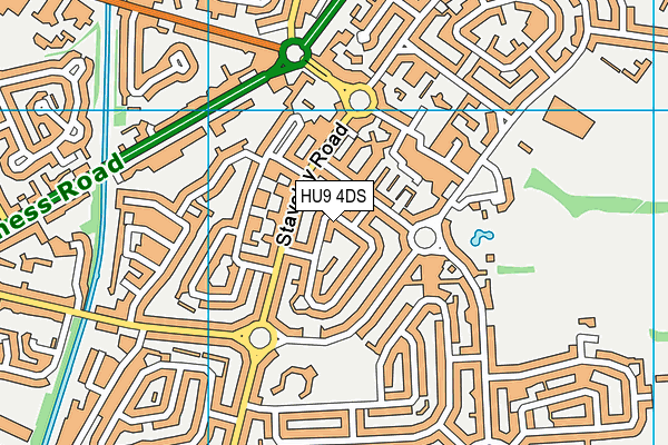 HU9 4DS map - OS VectorMap District (Ordnance Survey)