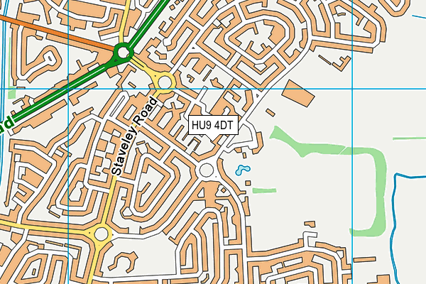 HU9 4DT map - OS VectorMap District (Ordnance Survey)