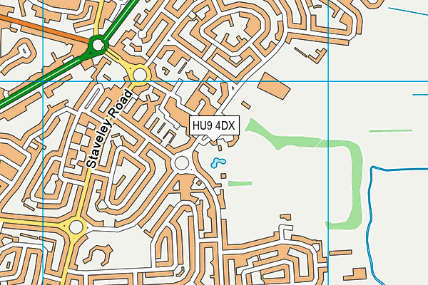 HU9 4DX map - OS VectorMap District (Ordnance Survey)