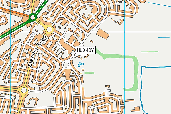 HU9 4DY map - OS VectorMap District (Ordnance Survey)