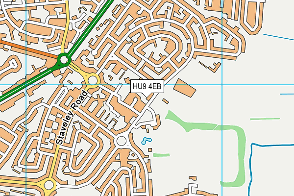 HU9 4EB map - OS VectorMap District (Ordnance Survey)