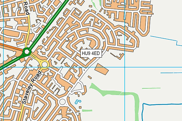 HU9 4ED map - OS VectorMap District (Ordnance Survey)