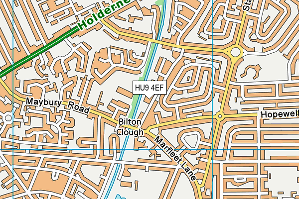 HU9 4EF map - OS VectorMap District (Ordnance Survey)