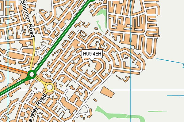 HU9 4EH map - OS VectorMap District (Ordnance Survey)