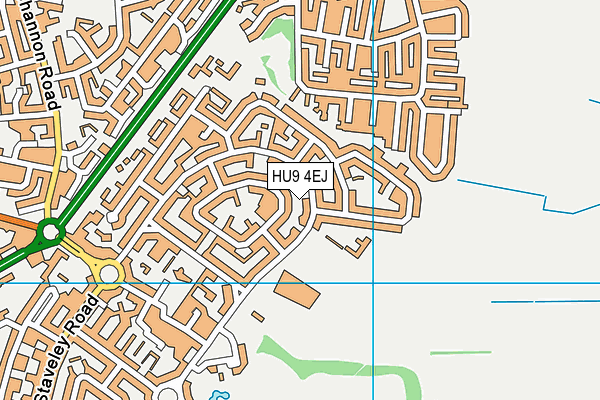 HU9 4EJ map - OS VectorMap District (Ordnance Survey)