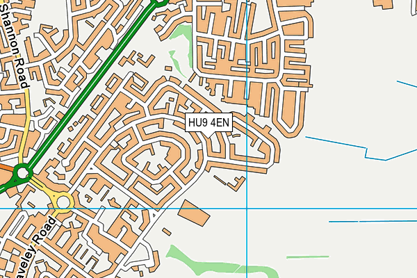 HU9 4EN map - OS VectorMap District (Ordnance Survey)