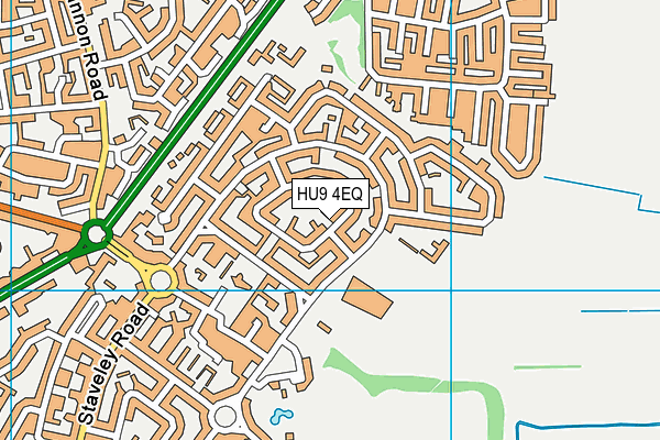HU9 4EQ map - OS VectorMap District (Ordnance Survey)