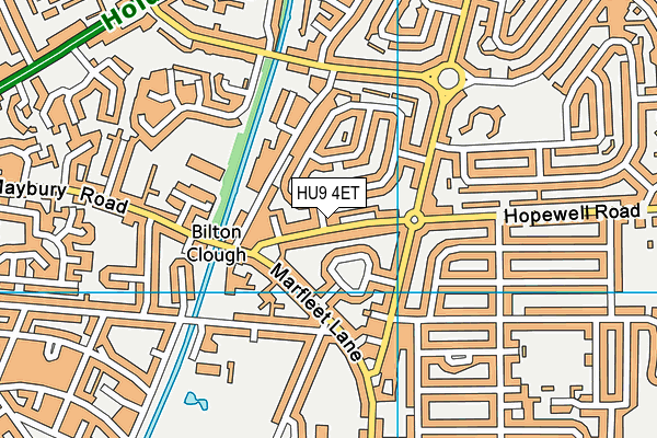 HU9 4ET map - OS VectorMap District (Ordnance Survey)