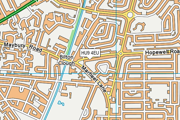 HU9 4EU map - OS VectorMap District (Ordnance Survey)