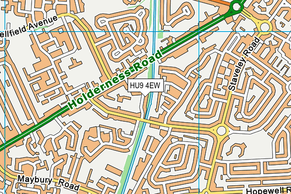 HU9 4EW map - OS VectorMap District (Ordnance Survey)