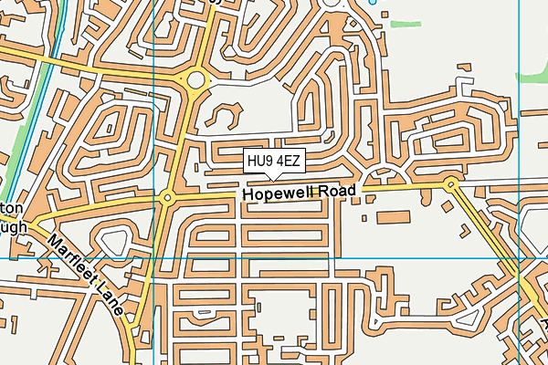 HU9 4EZ map - OS VectorMap District (Ordnance Survey)