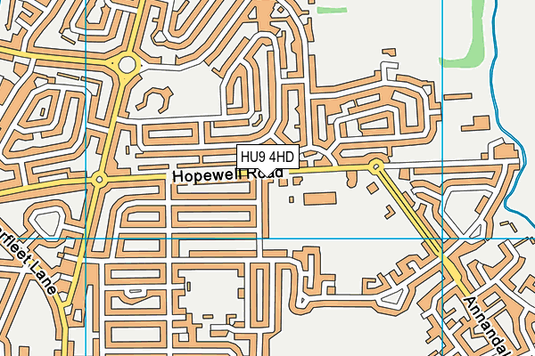 Oakfield School map (HU9 4HD) - OS VectorMap District (Ordnance Survey)