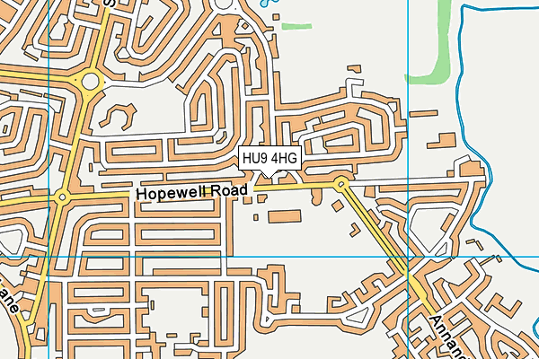 HU9 4HG map - OS VectorMap District (Ordnance Survey)