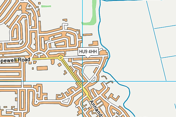 HU9 4HH map - OS VectorMap District (Ordnance Survey)