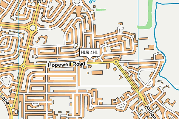 HU9 4HL map - OS VectorMap District (Ordnance Survey)