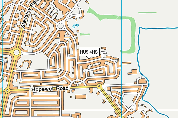 HU9 4HS map - OS VectorMap District (Ordnance Survey)