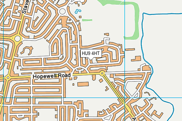 HU9 4HT map - OS VectorMap District (Ordnance Survey)