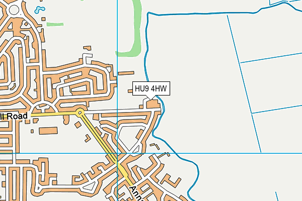 HU9 4HW map - OS VectorMap District (Ordnance Survey)