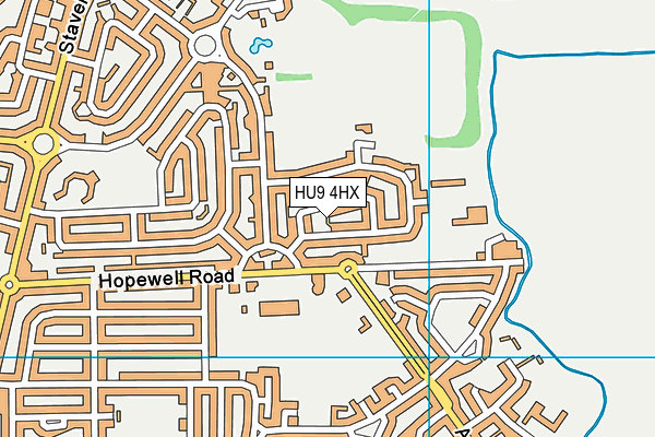 HU9 4HX map - OS VectorMap District (Ordnance Survey)