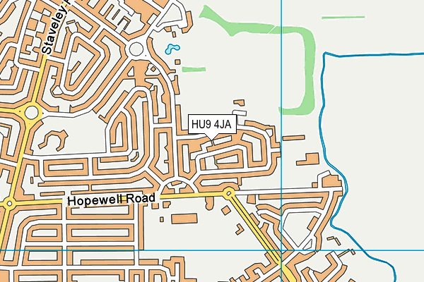 HU9 4JA map - OS VectorMap District (Ordnance Survey)