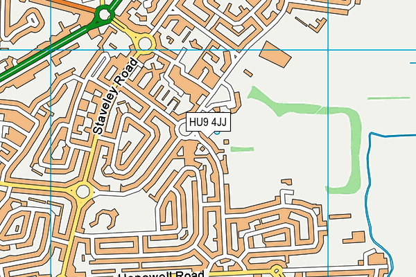 HU9 4JJ map - OS VectorMap District (Ordnance Survey)