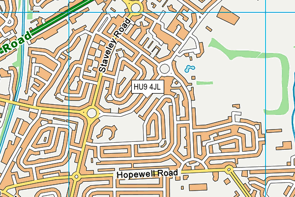 HU9 4JL map - OS VectorMap District (Ordnance Survey)