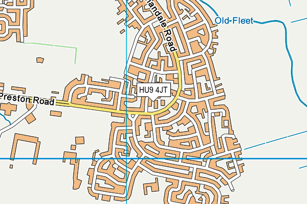 HU9 4JT map - OS VectorMap District (Ordnance Survey)