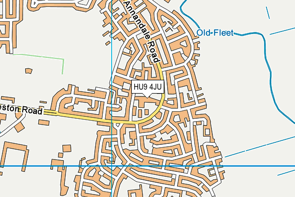 HU9 4JU map - OS VectorMap District (Ordnance Survey)