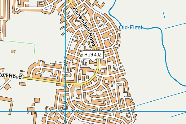 HU9 4JZ map - OS VectorMap District (Ordnance Survey)