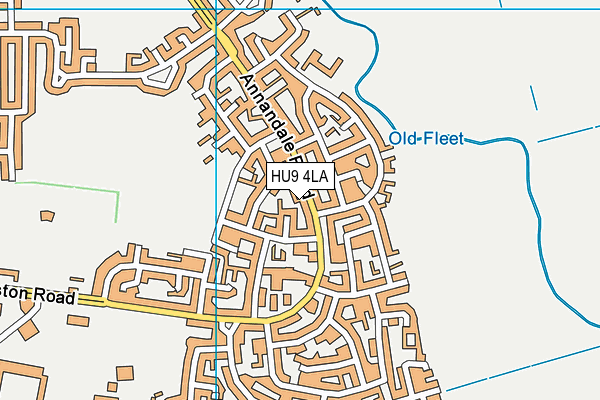 HU9 4LA map - OS VectorMap District (Ordnance Survey)