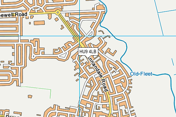 HU9 4LB map - OS VectorMap District (Ordnance Survey)