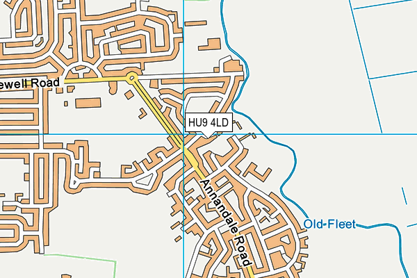 HU9 4LD map - OS VectorMap District (Ordnance Survey)