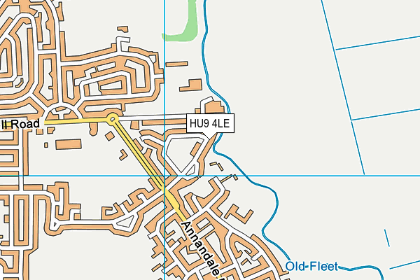HU9 4LE map - OS VectorMap District (Ordnance Survey)