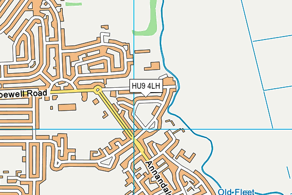 HU9 4LH map - OS VectorMap District (Ordnance Survey)