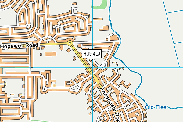 HU9 4LJ map - OS VectorMap District (Ordnance Survey)