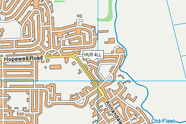HU9 4LL map - OS VectorMap District (Ordnance Survey)